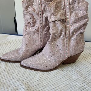 Studded Pink Western Boots
